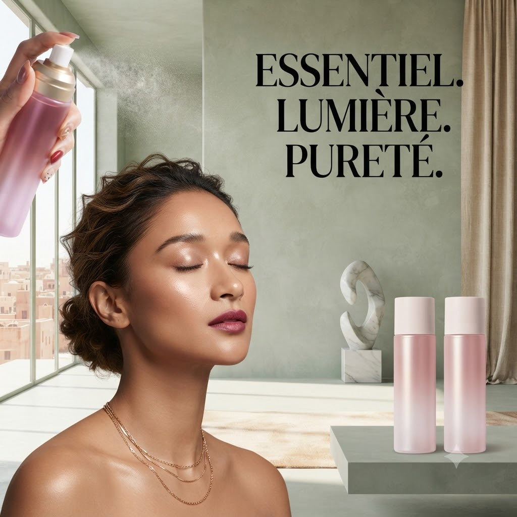 Rose Water Hydrating Setting Spray, Long-Lasting Dewy Makeup Fixer with Vitamin E & Natural Essence, Oil-Control Face Mist for Polished All-Day Wear