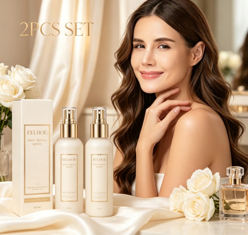 Alcohol-Free White Truffle Facial Mist Set, 2-Piece Hydrating Spray Serum with Hyaluronic Acid & Niacinamide, Lightweight Softening Formula for Radiant All-Day Wear