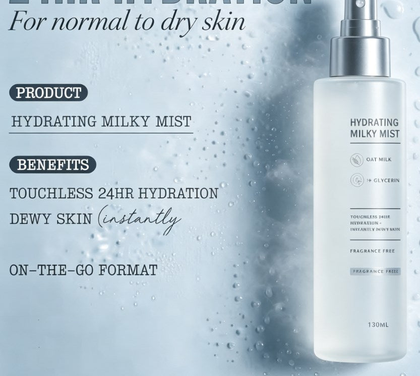 Gentle Hydrating Oatmeal Facial Mist, 4.4 Fl Oz Soothing Spray Serum, Locks in Vitality and Long-Lasting Moisture for Soft Skin