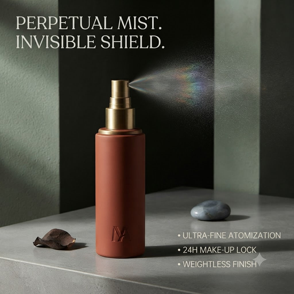 Professional Makeup Finishing Spray, Weightless Long-Wear Fixer with Natural Glow Effect and Non-Drying Moisture, Flawless All-Day Stay for All Skin Types