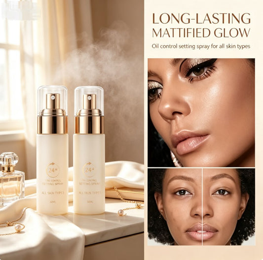 Professional Matte Makeup Setting Spray, Non-Transferring Oil-Control Formula, Quick-Drying Long-Lasting Finisher for Natural Skin Perfection