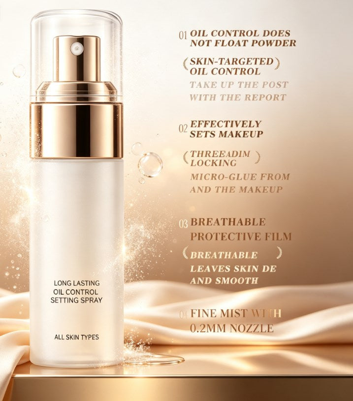 Professional Matte Makeup Setting Spray, Non-Transferring Oil-Control Formula, Quick-Drying Long-Lasting Finisher for Natural Skin Perfection