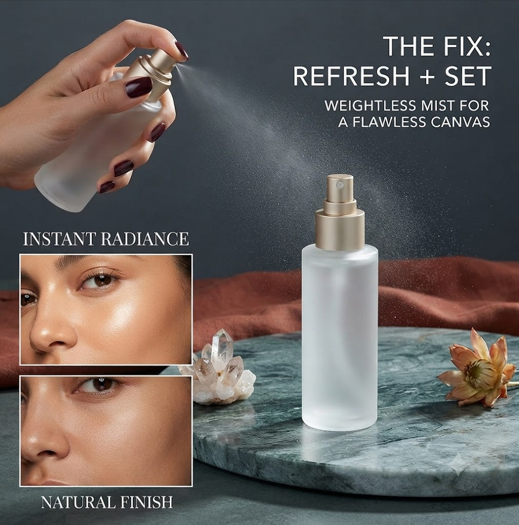 Rose Water Hydrating Setting Spray, Long-Lasting Dewy Makeup Fixer with Vitamin E & Natural Essence, Oil-Control Face Mist for Polished All-Day Wear