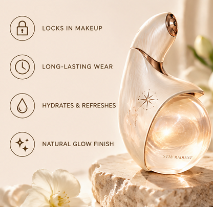 Stay Radiant Long Lasting Makeup Setting Spray, Ultra Fine Mist Setting Spray for All Day Makeup Lock, Weightless Glow Makeup Fixer