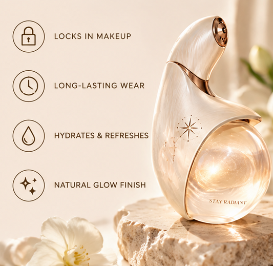 Stay Radiant Long Lasting Makeup Setting Spray, Ultra Fine Mist Setting Spray for All Day Makeup Lock, Weightless Glow Makeup Fixer