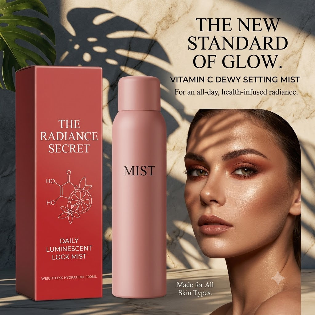 Vitamin C & Hyaluronic Acid Makeup Fixer, Hydrating Fine Mist Setting Spray with Chamomile for Weightless All-Day Wear, Nourishing Face Spray for All Skin Types