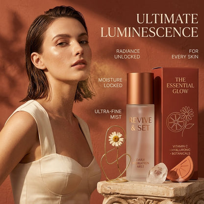 Vitamin C & Hyaluronic Acid Makeup Fixer, Hydrating Fine Mist Setting Spray with Chamomile for Weightless All-Day Wear, Nourishing Face Spray for All Skin Types