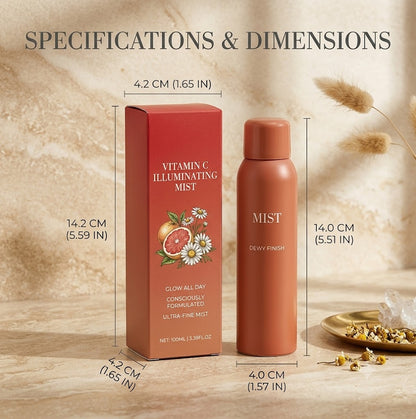 Vitamin C & Hyaluronic Acid Makeup Fixer, Hydrating Fine Mist Setting Spray with Chamomile for Weightless All-Day Wear, Nourishing Face Spray for All Skin Types